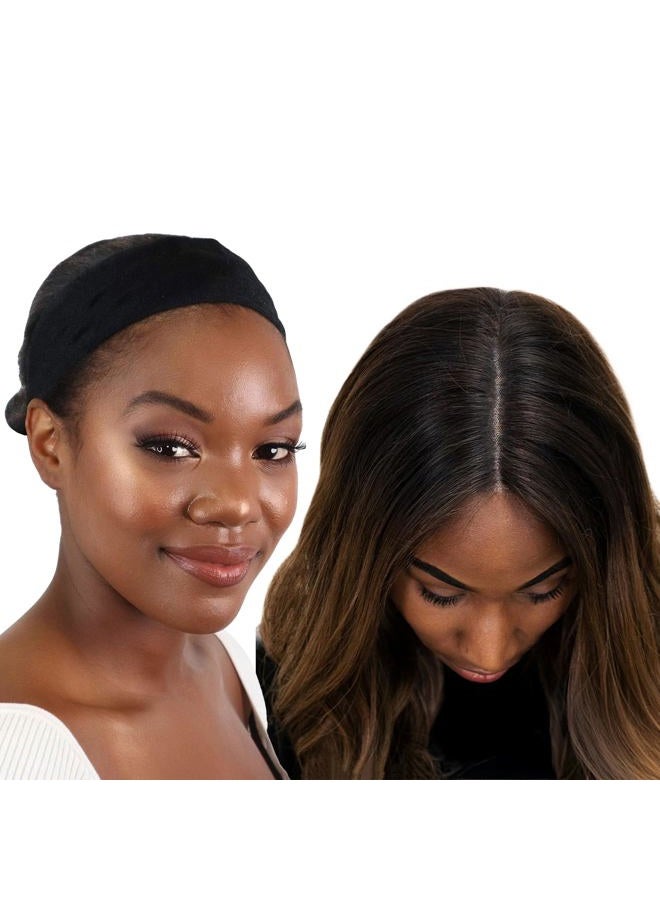 WiGrip, The Original Comfort Grip Band, Adjustable Wig Bands for Women Provides Glueless Support, Non-Slip Wig Grip Headbands for Women Tension-Free, One Size Fits All, Black, 2 Pack