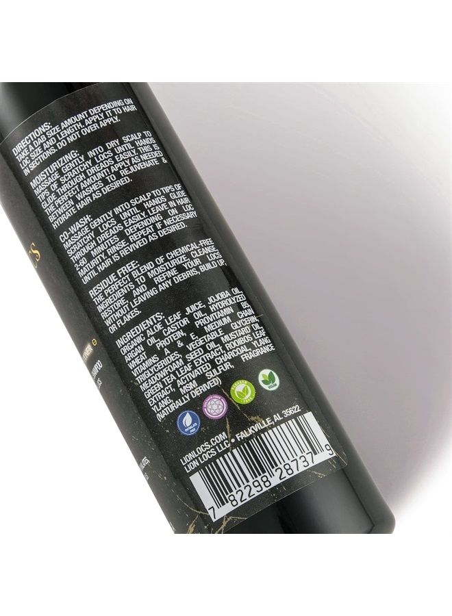 Lion Locs Shampoo and Conditioner, 2 in 1 Co Wash for Dreadlocks, Braids, and Dreads | Vegan, Organic, Leave-In Or Rinse | Residue Build-Up Free (8oz)