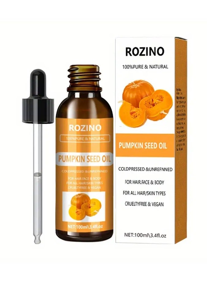 100ml 100% Organic Pumpkin Seed Oil - Natural Skincare, Hair, Nails, and Massage Oil - Relaxing Aromatherapy and Guasha Essential Oil