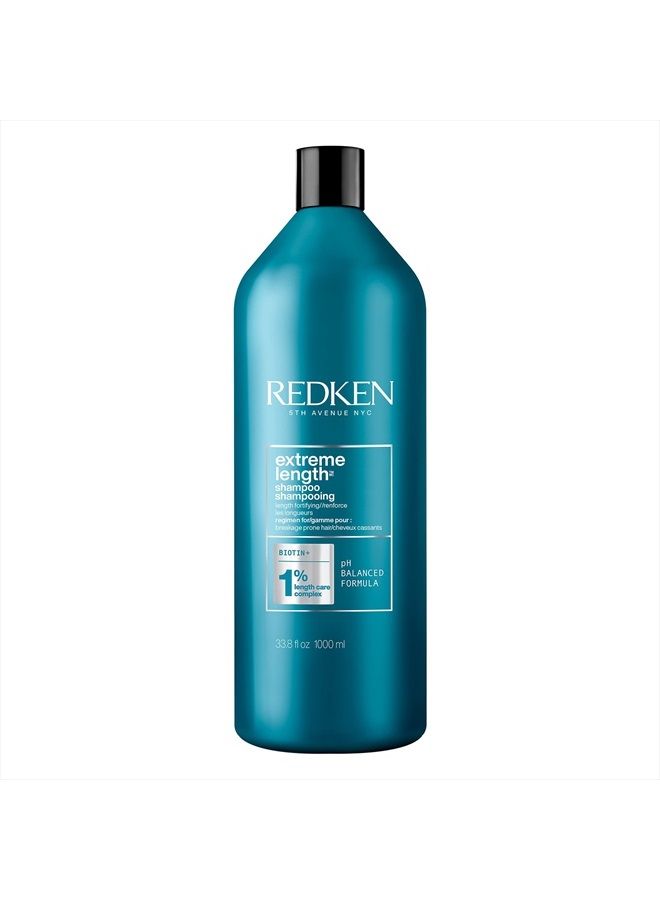 Redken Extreme Length Shampoo | For Hair Growth | Prevents Breakage & Strengthens Hair | Infused With Biotin | 33.8 Fl Oz