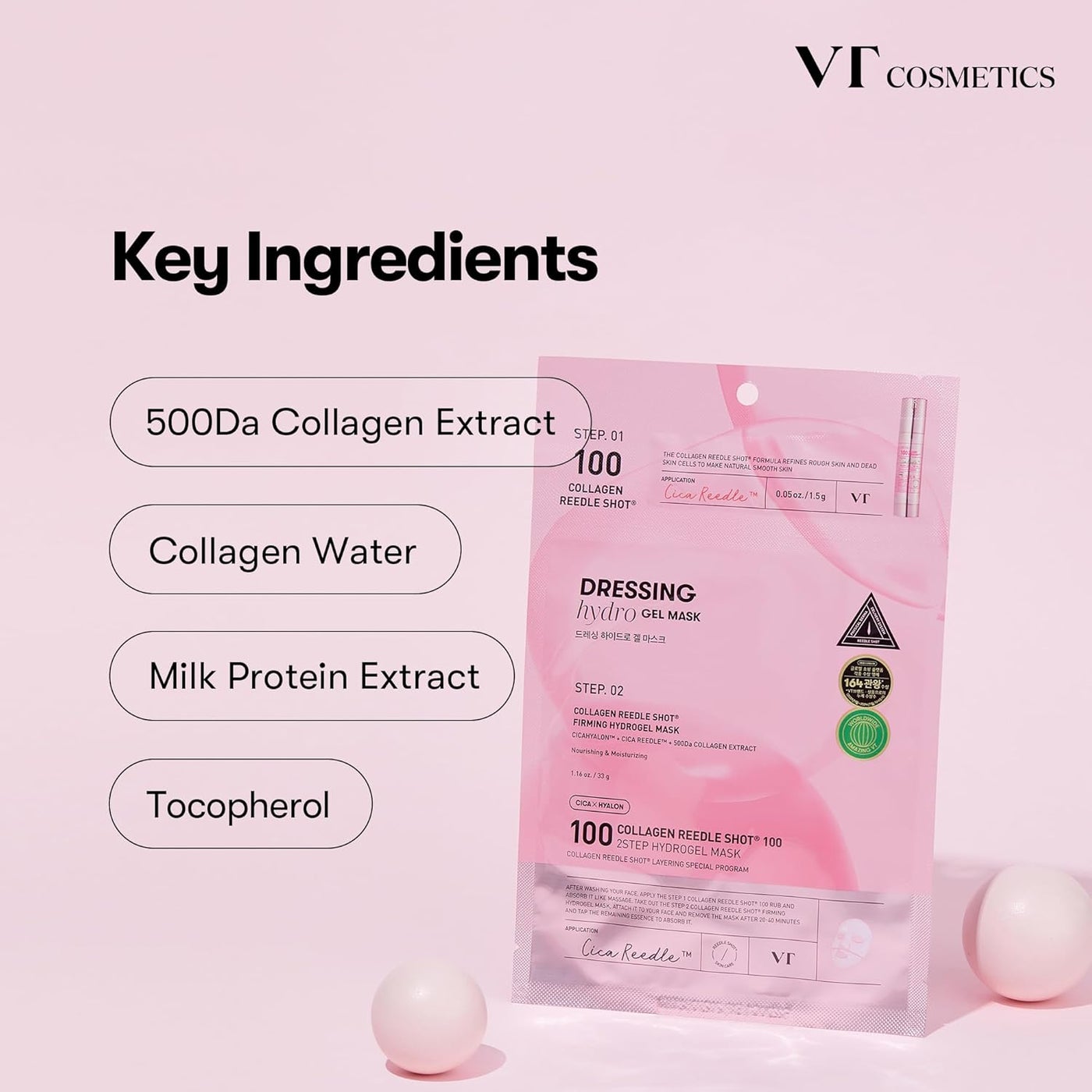 Collagen Reedle Shot 100 2-Step Hydrogel Mask 4ea | Micro-Needling Collagen Treatment for Firming, Hydration & Skin Elasticity - image 4