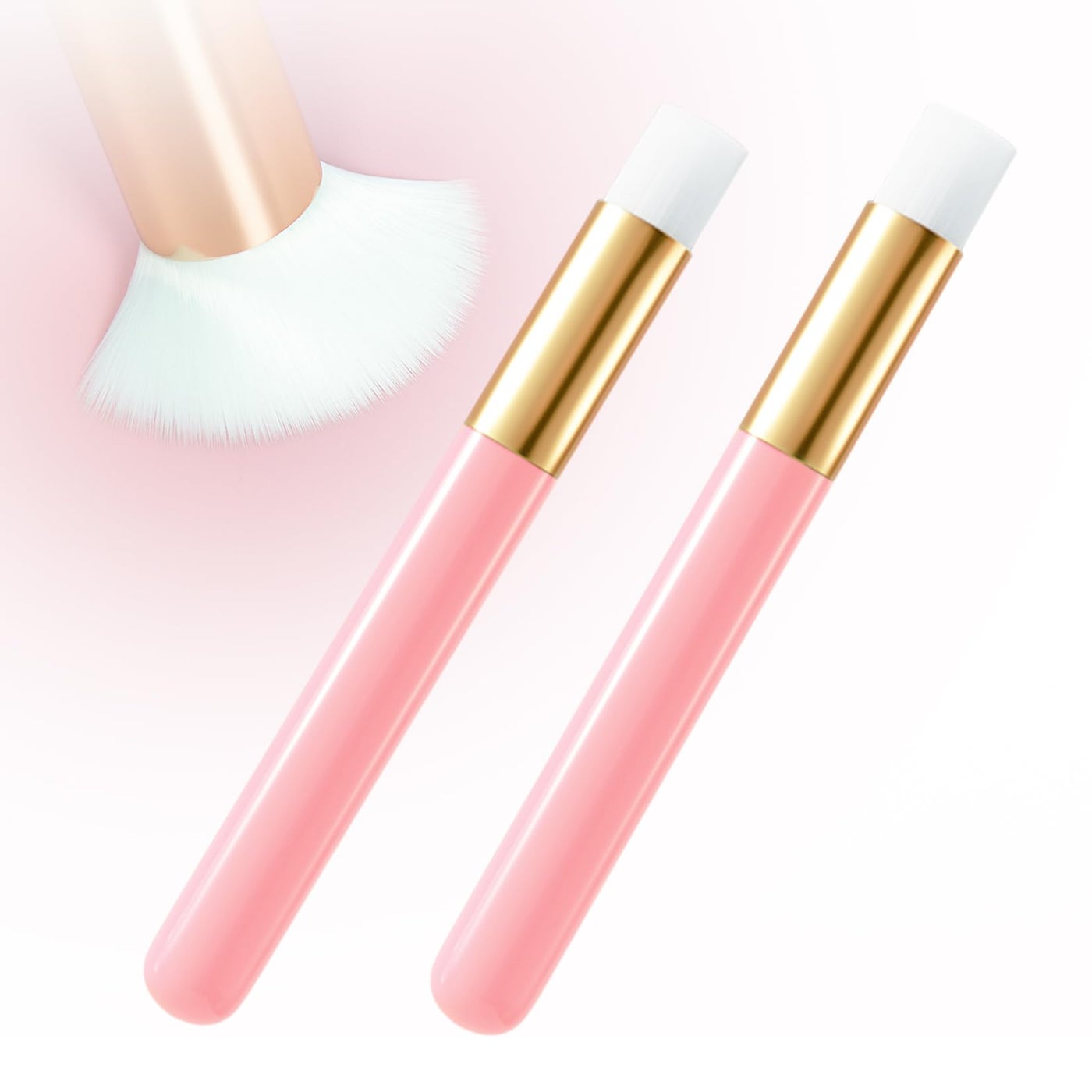 Buqikma 2 Pieces Lash Brush Cleaning Lash Shampoo Brushes for Nose Cleaning Fan Brush Peel Off Blackhead Brushes Remover Tool, Lash Wash Suppliesï¼ˆPinkï¼‰