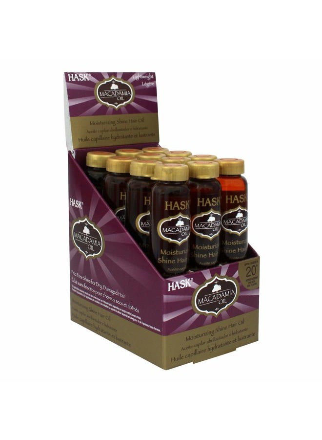 Hask Vials Macadamia Oil Shine Treatment, 0.62 Fl Oz (Pack of 12)