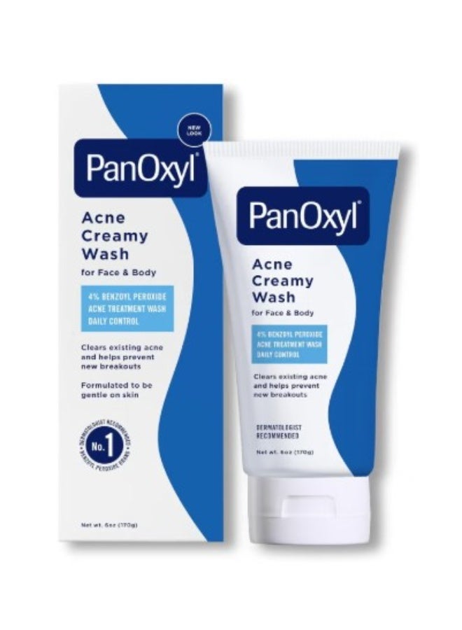 Panoxyl Acne Creamy Wash For Face And Body - 170gm