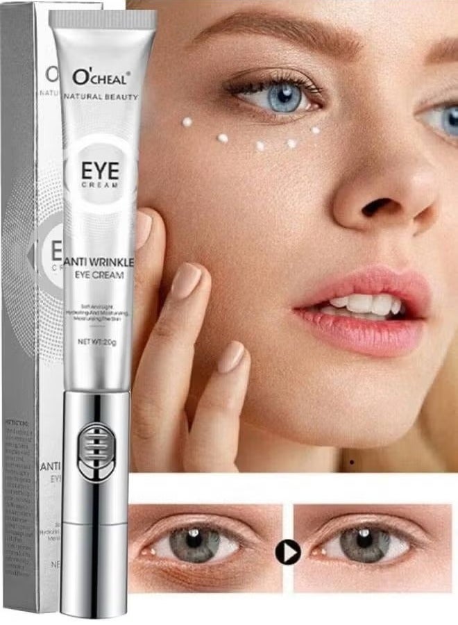 Anti Wrinkle Eye Cream for Dark Circles and Puffiness Reduce Fine Lines and Wrinkles with Electric Applicator Anti Aging Line Smoothing Skin Care Treatment Daily Wrinkle Cream 20g