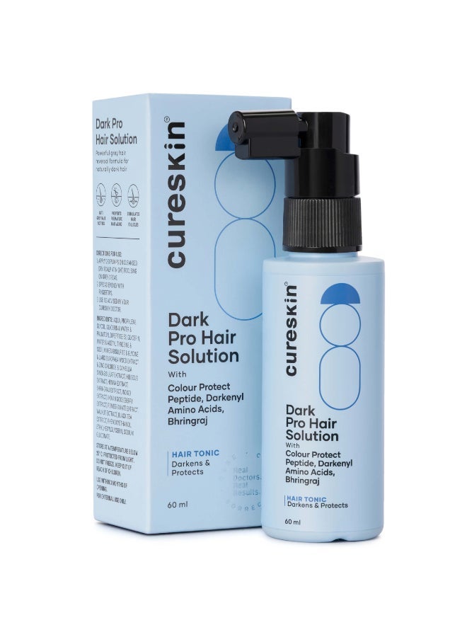 Cureskin Anti Grey Hair Serum | Reverses & Limits Hair Greying | Dark Pro Hair Solution Natural Hair Darkener, 60 ml (Pack of 1)