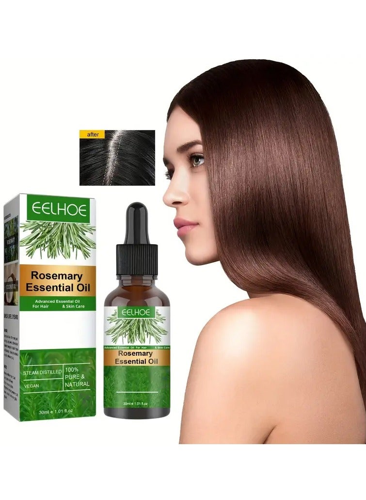 Eelhoe Rosemary Hair Growth Essential Oil Anti Hair Loss Fast Regrowth Essence Aromatherapy Repair Damaged Frizzy Thinning Scalp Hair-restorer Dense Hair Growth SerumÔºà30ml)