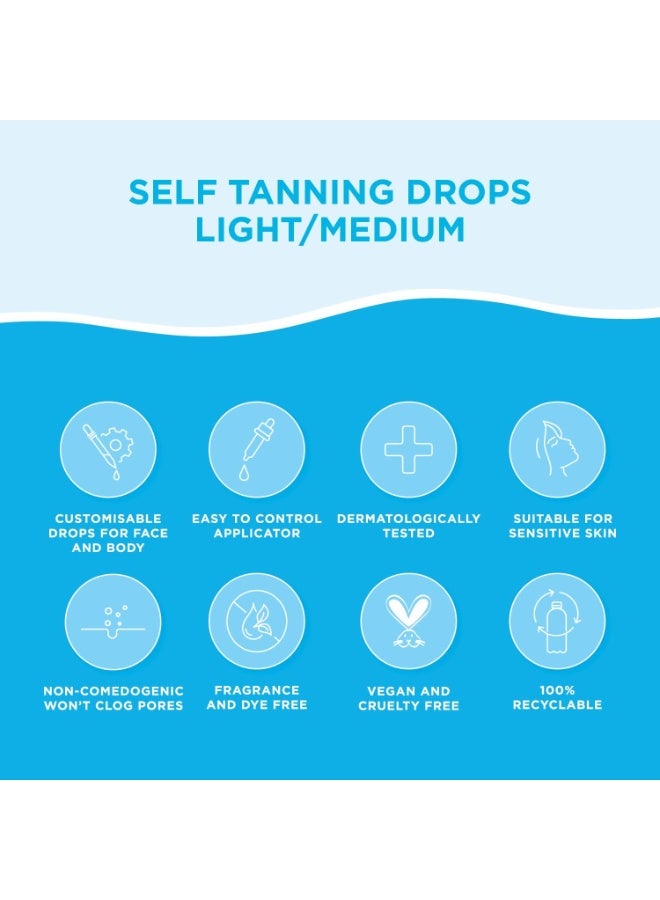 Face Drops Light Medium 30ml | Self Tanning Concentrate Face Drops for Natural Subtle Glow | Mix-In Sunless Tan Serum for Customisable Facial Colour | Hydrating Lightweight Vegan Self Tan Drops - image 9