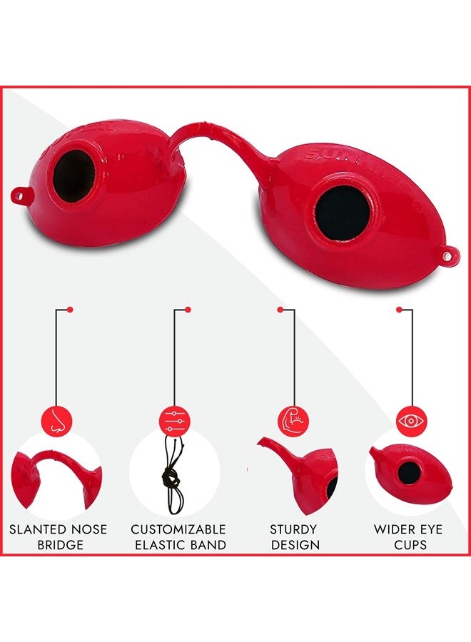 UV Eye Protection, FDA Compliant Individual Tanning Bed Goggles Eyeshields, Glasses, With a Clear Case/Box (Red)