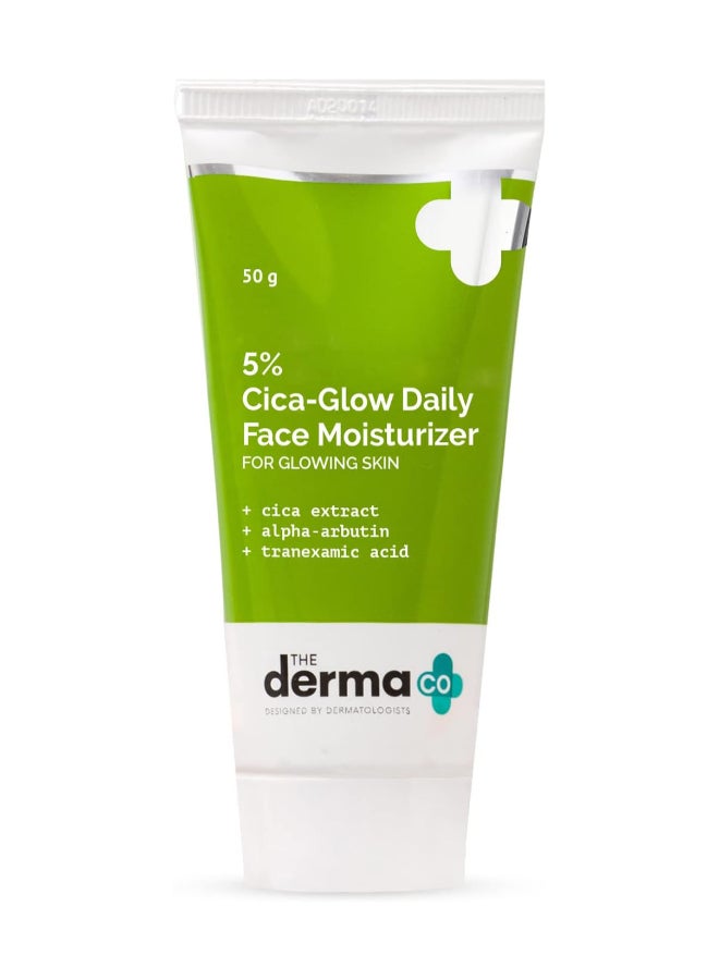 5% Cica-Glow Daily Face Moisturizer With Alpha Arbutin And Tranexamic Acid For Glowing Skin, Lotion - 50 Gm