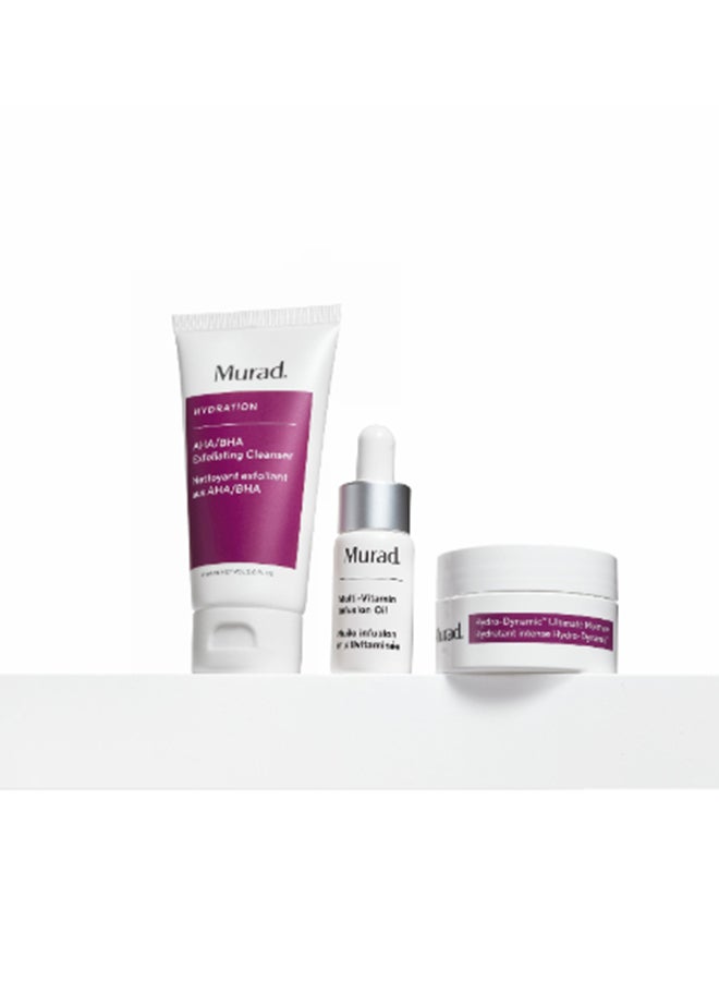 Murad Hydrate Trial Kit | 3-Step Intensive Hydration Skincare Set with Hyaluronic Acid Cleanser, Treatment & Moisturizer | Plumps, Smooths & Restores Dry, Dehydrated Skin - image 2