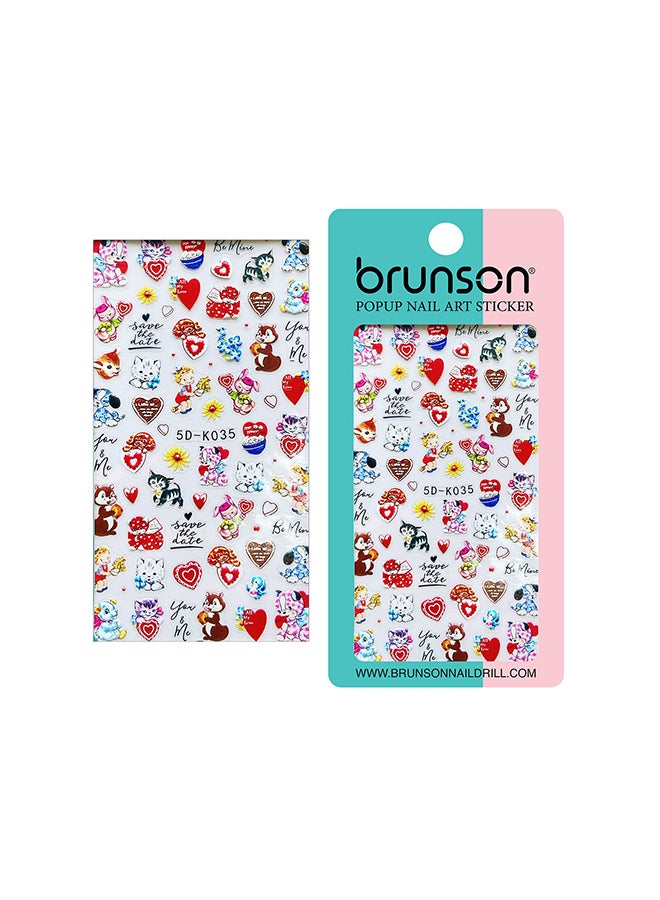 5D Flower Decals Exquisite Self Adhesive Nail Art Decoration Stickers 5D-k035