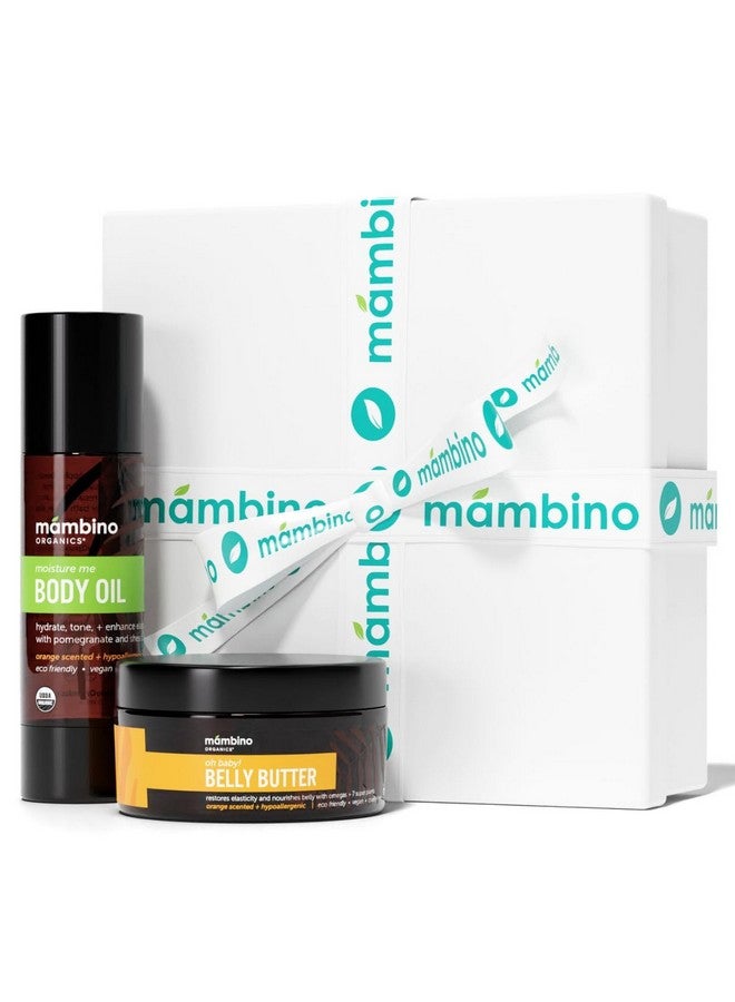 Organic Skincare Gift For Pregnant Womengift Box With Moisturizing Body Oil & Belly Butterantistretch Duo Kit