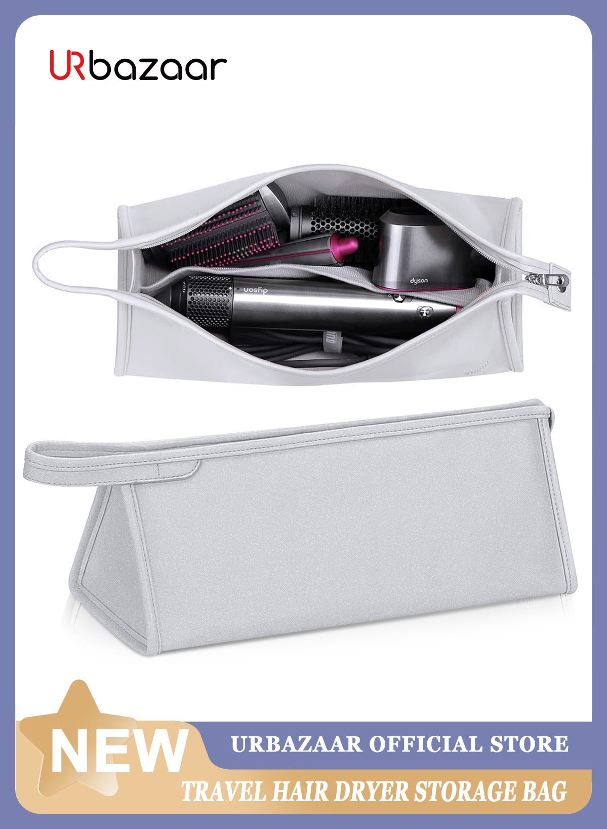 Travel Case for Dyson Styler/Shark Flexstyle, Portable Carrying Case for Dyson Supersonic Hair Dryer, Waterproof Anti-scratch Dustproof Shockproof Protection Organizer Travel Storage Bag
