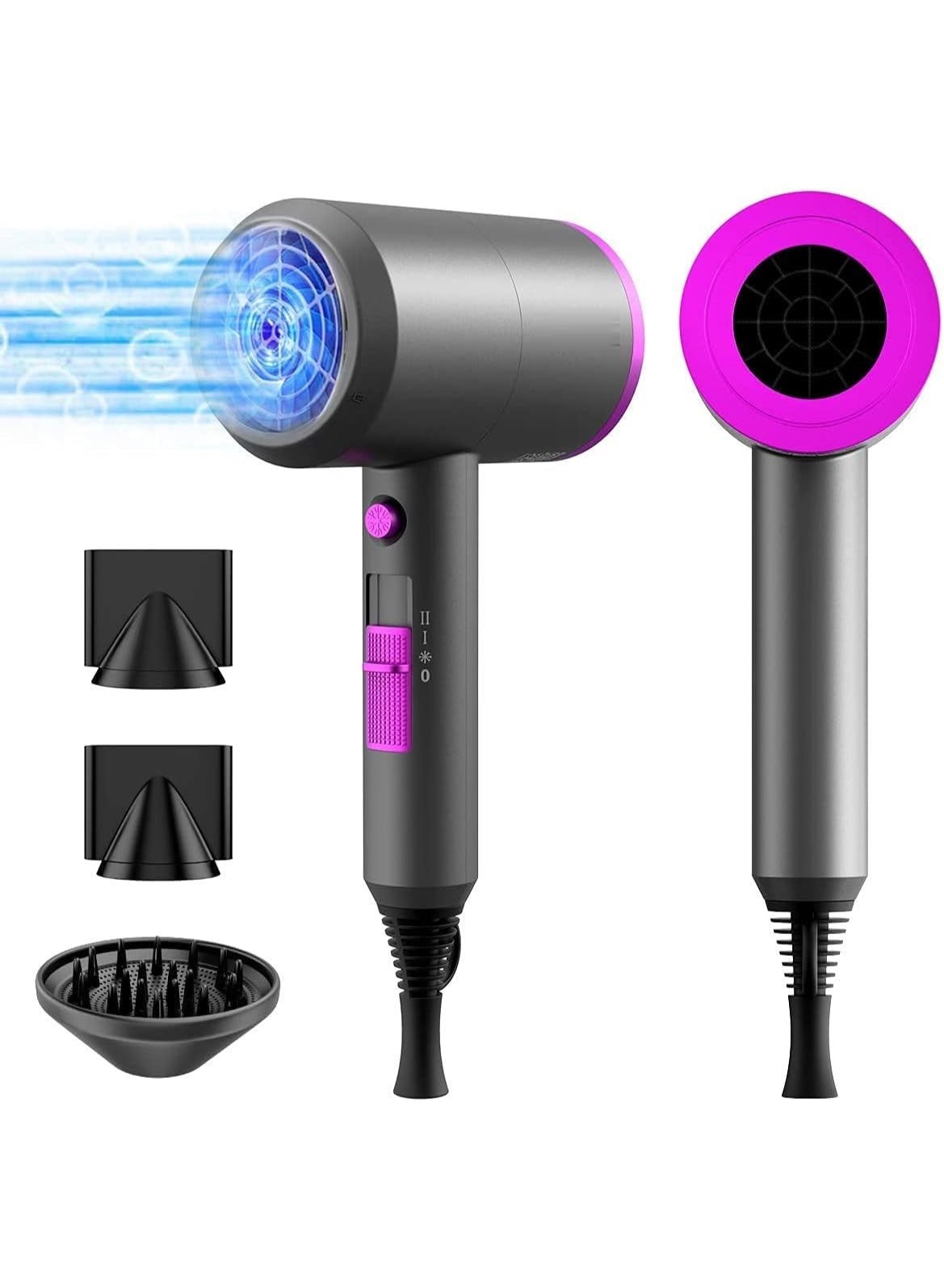 Lightweight Ionic Hair Dryer with Diffuser - Powerful 1800W Blow Dryer for Fast Drying