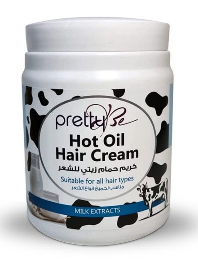 pretty Be Hot Oil Hair Cream With Milk Extracts, Suitable For All Hair Types - 1000ml