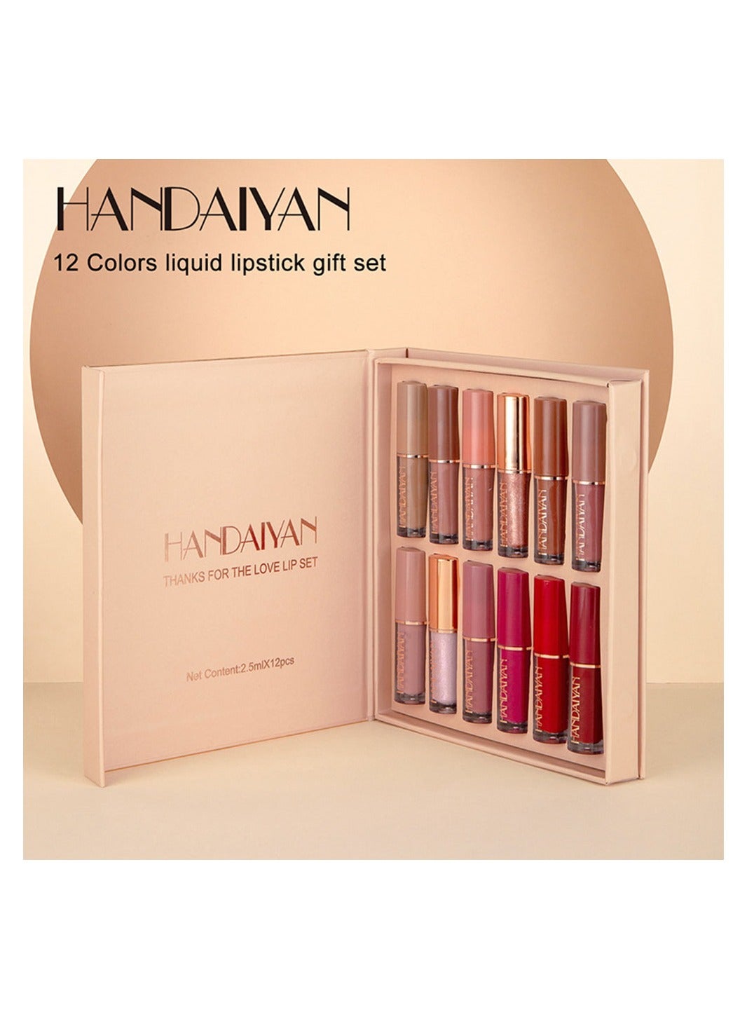 Lipstick Set Nude Liquid Lipstick Matte 12 Colors Waterproof Long Lasting for Women Highly Pigment Velvety Super Stay Soft Hydrating & Lightweight Professional Moisturizing Makeup Lips Gif Multicolor