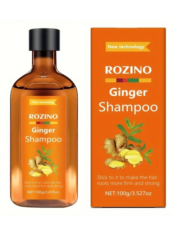 ROZINO Ginger Shampoo 100g - Moisturizing & Nourishing, Alcohol-Free, Gentle Formula for All Hair Types,, ROZINO