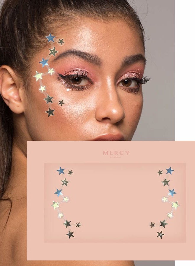 Stars Face Jewel by MERCY LONDON All In One Face Jewels Costume Accessories