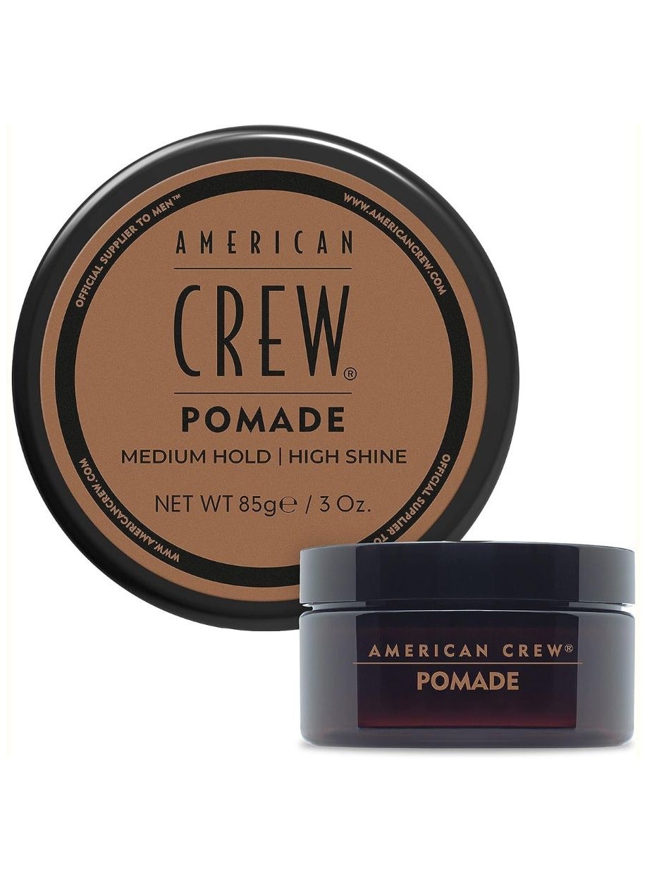 Pomade With Medium Hold & High Shine, (85G) Water-Based Pomade, Hair Styling For Men, Curly Hair Styling, Flexible Alternative to Styling Gels, Slicked Back Hairstyles, All Hair Types Control