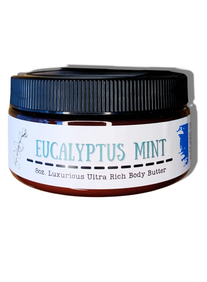 Eucalyptus Mint Body Butter Relaxing Whipped Body Cream For Men And Women Nongreasy Moisturizing Dry Skin Lotion For Hands Body & Feet 8Oz. Jar(Eucalyptus)