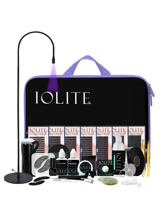 Uv Lash Extension Full Kit Professional Lash Lamp Uv Glue  Eyelash Trays For Lash Artists