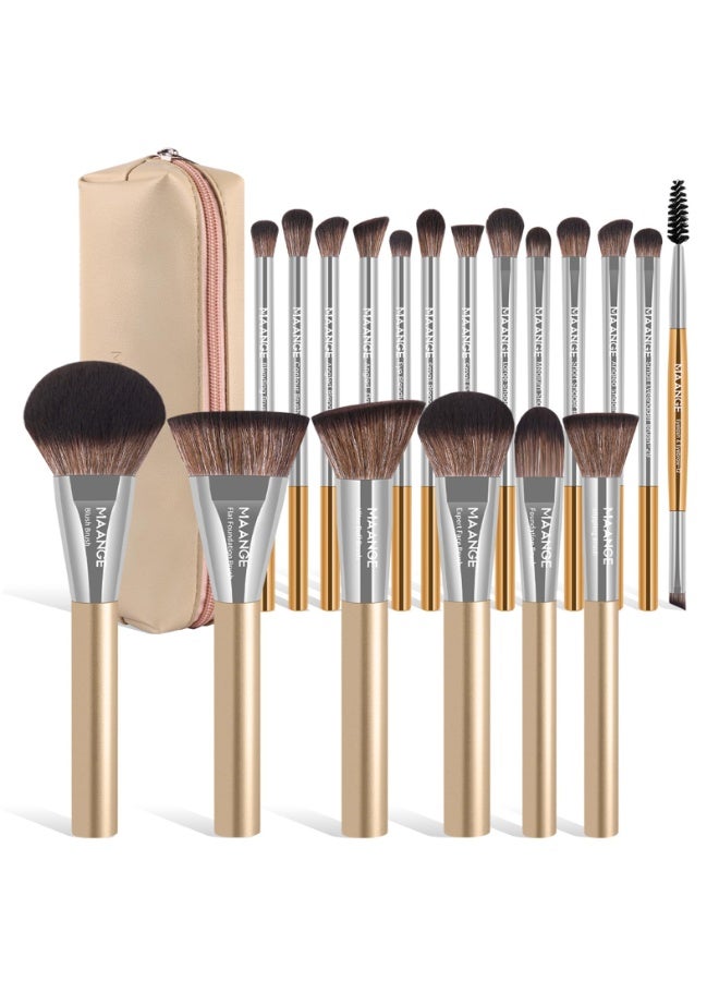 MAANGE 20 PCS Makeup Brushes with Case Premium Synthetic Professional Makeup Brush Set