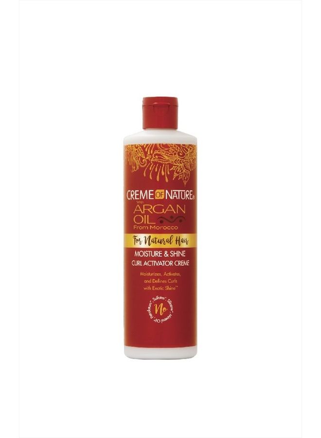 Argan Oil Moisture & Shine Curl Activator Creme by Creme of Nature, Argan Oil of Morocco, 12 Fl Oz