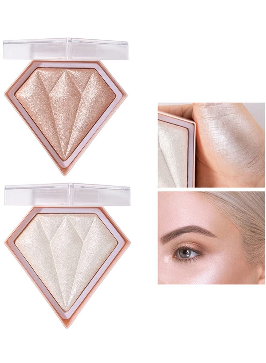 Face Glitter Blush Pink Shimmer Highlighter Blusher Powder Makeup Cosmetics Facial Contour Corrector Shine Rouge