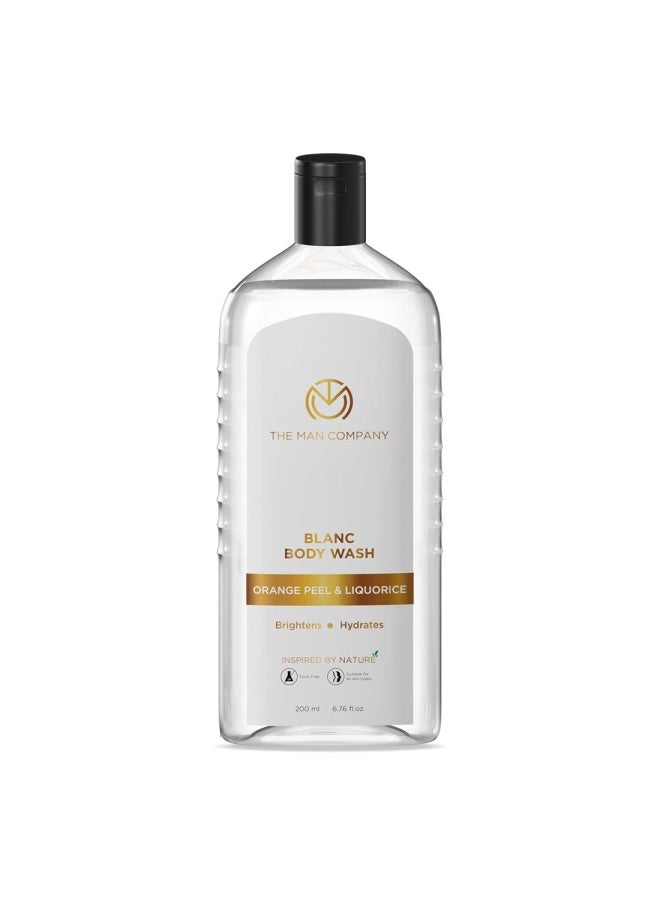 Blanc Perfumed Body Wash for Men with Orange Peel & Liquorice | Shower Gel for Smooth & Hydrated Skin | Deep Moisturization | Toxin & SLS Free – 200 ml