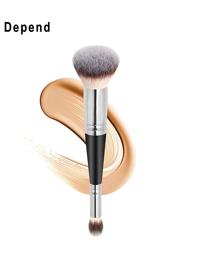 Makeup Brushes Dual-ended Foundation Brush Concealer Brush Perfect Any Look Premium Luxe Hair Rounded Taperd Flawless Brush Ideal for Liquid Cream Powder Blending Buffing Concealer