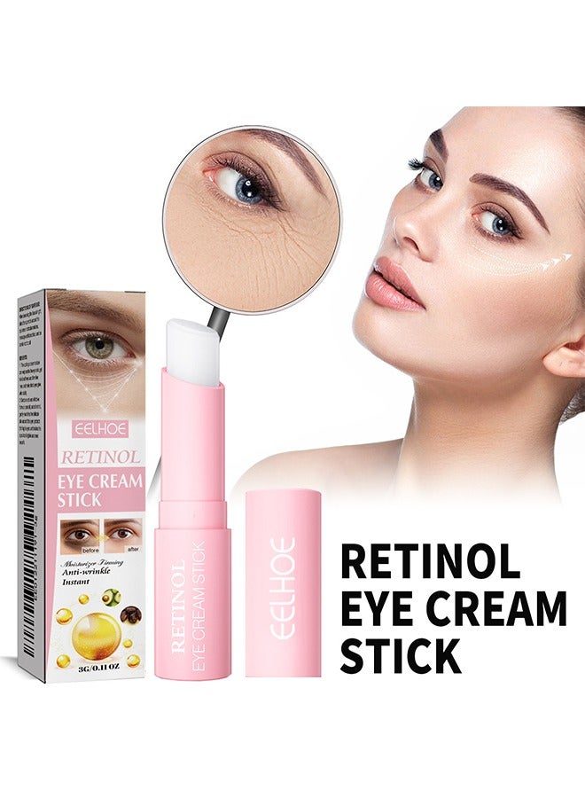 Retinol Eye Stick-Retinol Eye Cream for Dark Circles and Puffiness, Anti-wrinkle Eye Cream Stick, Dark Circle Fine Lines Treatment, Under Eye Serum Balm Skin Care