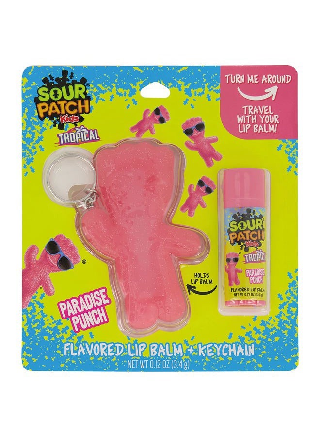 Sour Patch Kids–Flavored Lip Balm and Keychain Holder, (Flavor), 2-Piece Set
