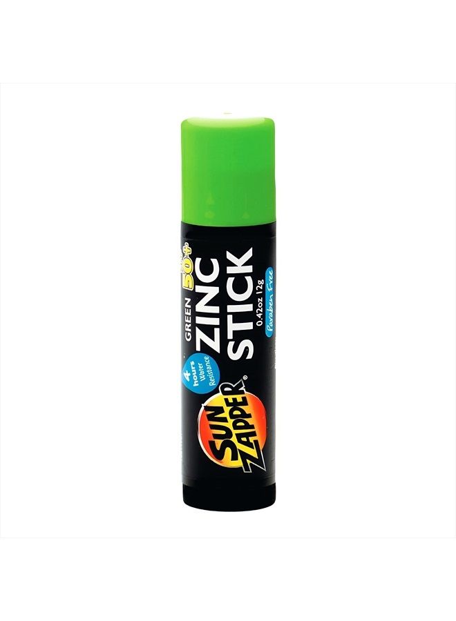 Zinc Oxide Sunscreen Stick Mineral Green SPF 50+ Water Resistant for Face & Body, Adults, Kids (0.42 Oz, 12g) Broad Spectrum Sun Block, Made in Australia