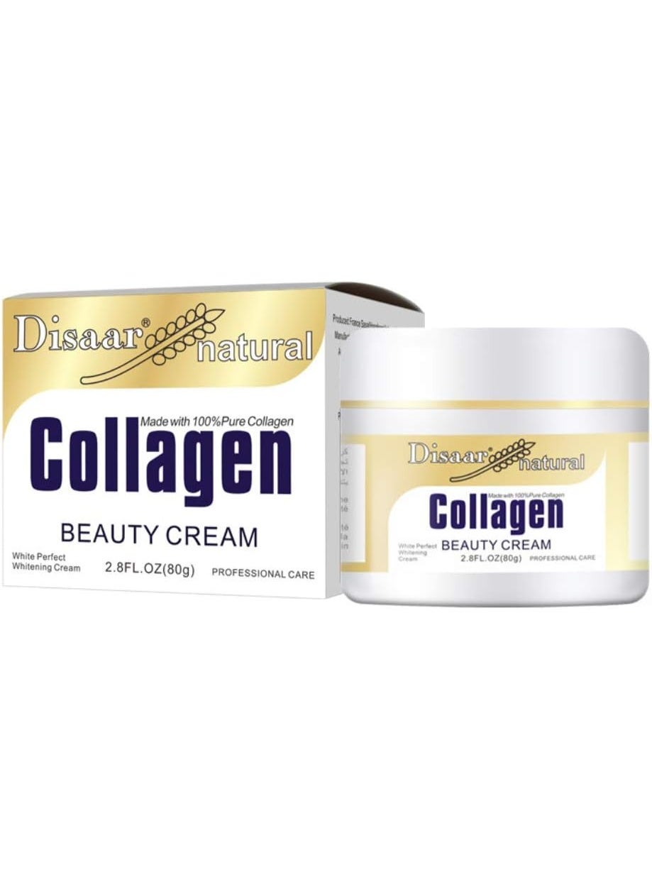 DISAAR BEAUTY Collagen Cream Forehead Neck Lines Smile Wrinkles Facial Spots Dry Skin Weak Muscules Improve Your Face 80g