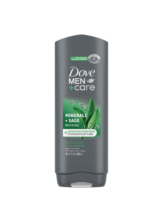 Men+Care Minerals + Sage Rejuvenating Body + Face Wash 532 ML