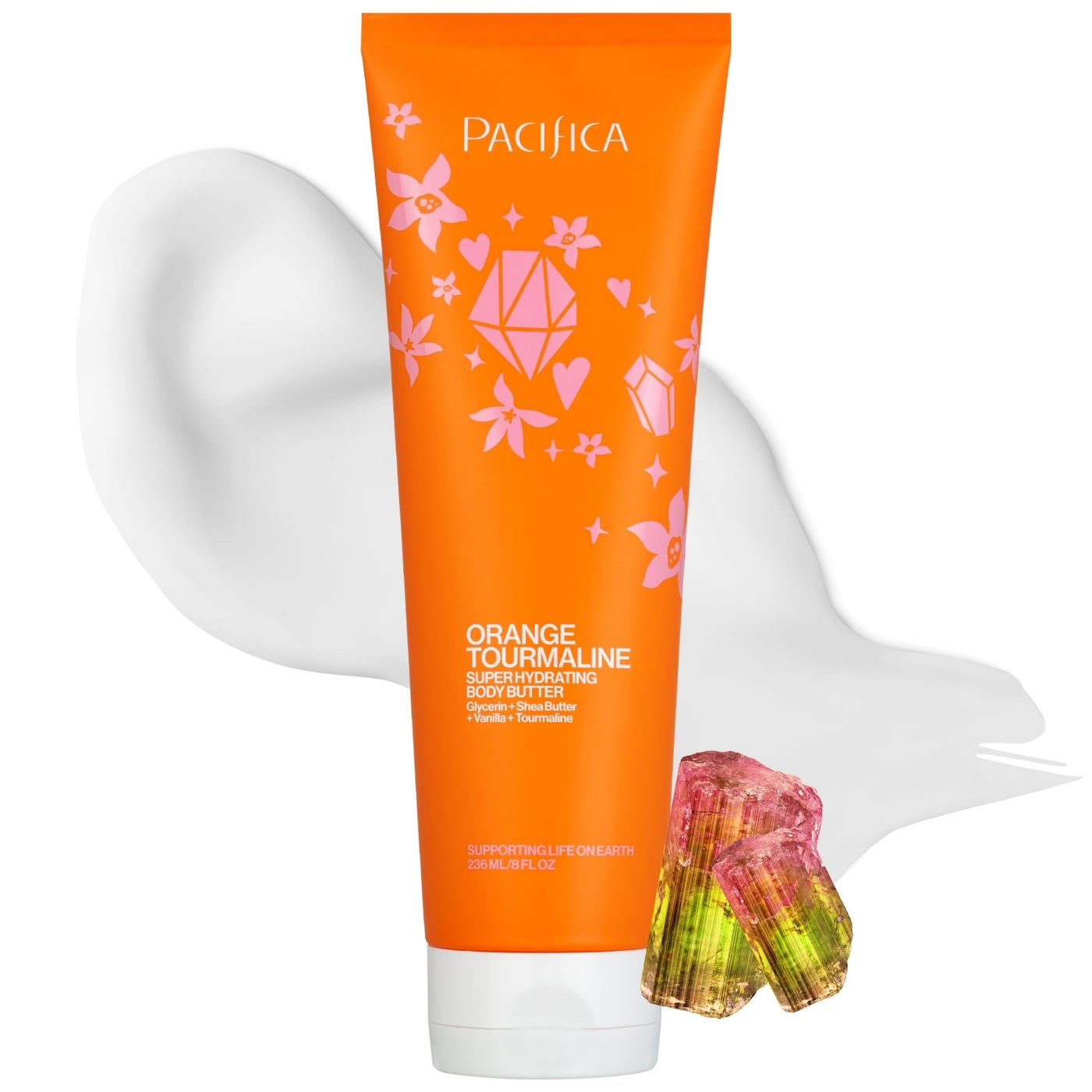 Pacifica Orange Tourmaline Body Butter â€“ Super Hydrating Moisturizer for Dry Skin, Ultra-Rich Cream with Shea Butter & Vitamin E, Clean Beauty, Vegan, Cruelty-Free, Citrus Scent, 6 oz