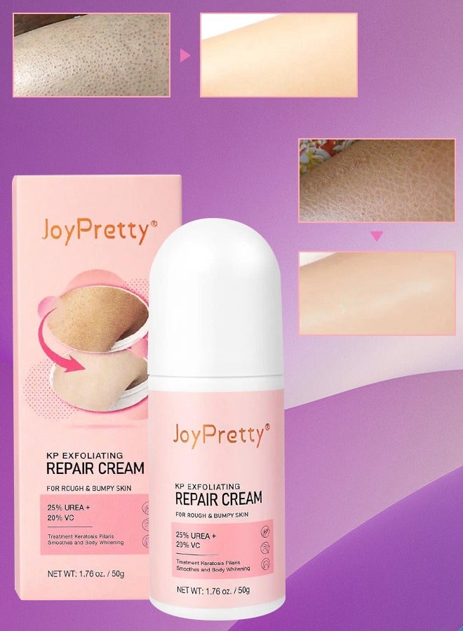 50g KP Exfoliating Repair Cream Exfoliate Cream for Rough & Bumpy Skin with Urea & Vitamin C Heals Repair Dry Rough & Cracked Skin Instant Whitening Moisturization & Smoothness