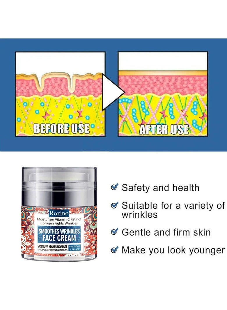 Retinol cream tightens forehead lines and nasolabial folds, moisturizes and nourishes