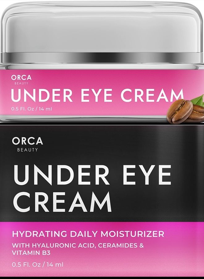 Under Eye Cream for Dark Circles And Puffiness, Caffeine Eye Cream for Wrinkles - Eye Cream Anti Aging for Puffiness and Bags Under Eyes, Eye Wrinkle Cream to Prevent Fine Lines & Crows Feet (0.5oz)