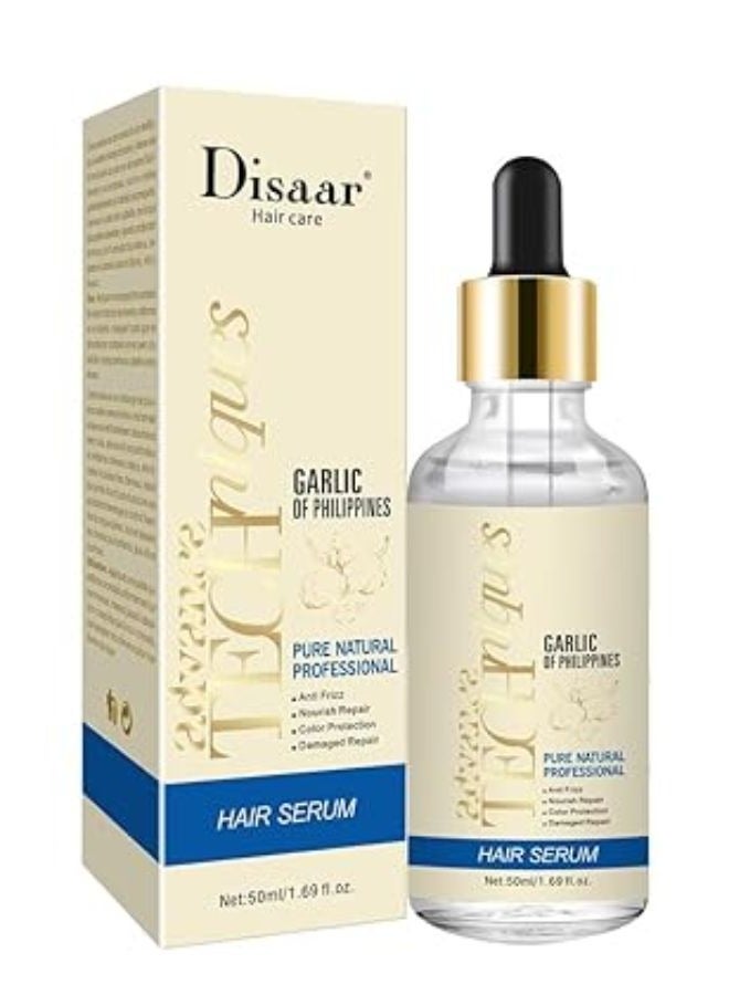 Hair Serum Anti Frizz Nourish Damaged Repair Color Protection Pure Natural Professional Advance Techniques Care Garlic Of Philippines 50ml