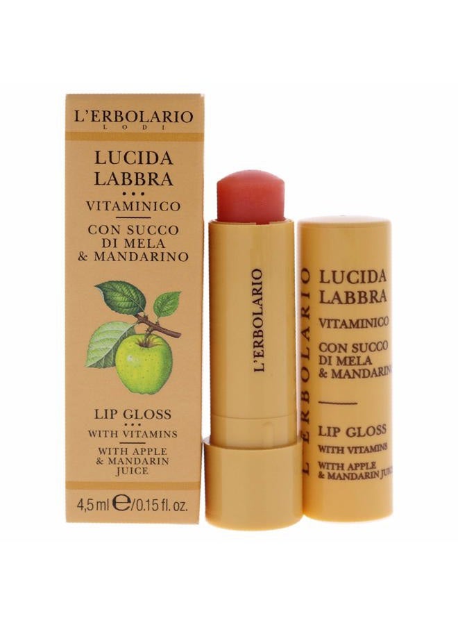 Lip Gloss - Sweet Flavour of Fruit for Lips - Lip Gloss Enhances Shape and Colour - Hydrating Balm with Vitamins - Cruelty Free and Provides Softness - Apple and Mandarin Juice - 0.15 oz
