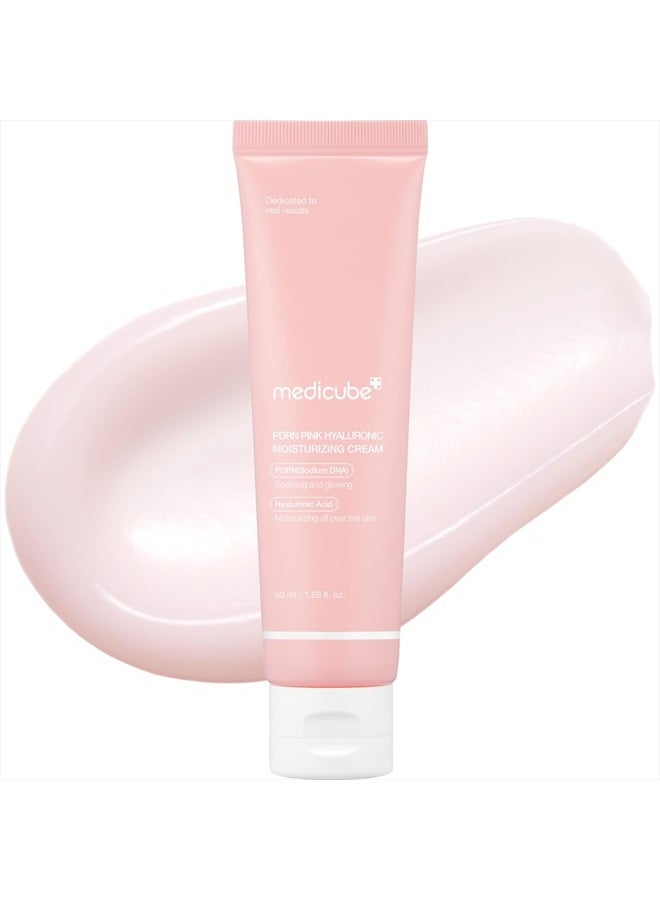 Salmon DNA PDRN Pink Hyaluronic Moisturizing Cream, Pink Soothing Cream, Hyaluronic acid, Niacinamide, Hydrating & Firming, Uneven Skin Tone, Pore Care, Korean Skincare | (50ml/ 1.69 fl.oz.)