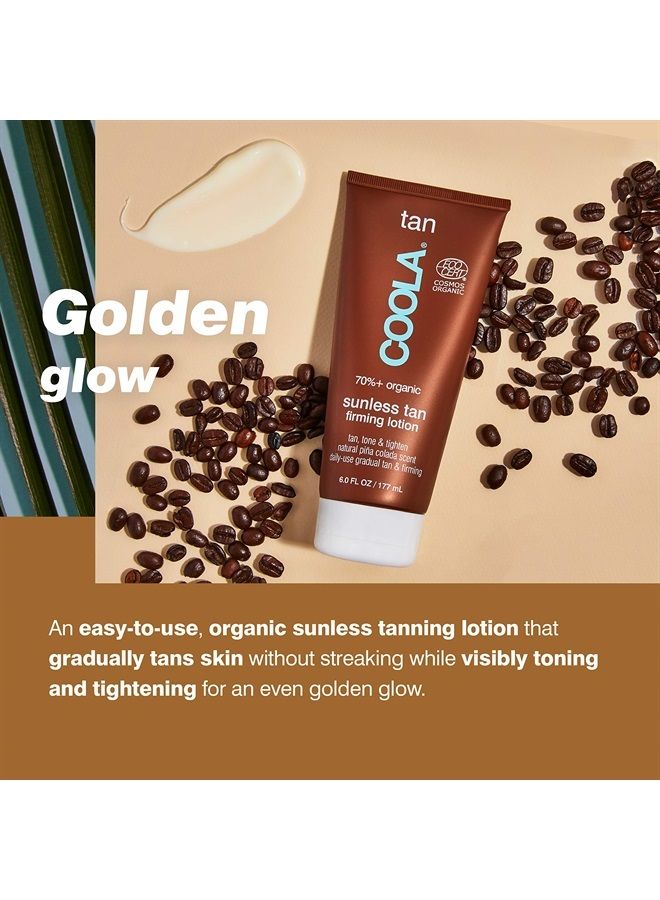 COOLA Organic Sunless Self Tanner Body Firming Lotion, Dermatologist Tested Anti-Aging Skin Care, Vegan and Non-GMO, Pina Colada, 6 Fl Oz