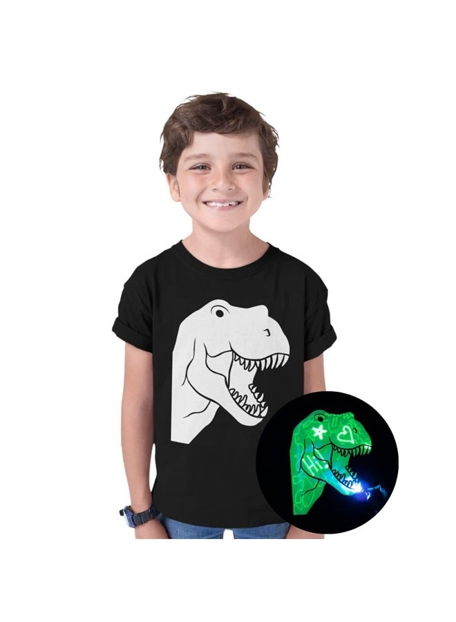Dinosaur Kids Interactive Glow in The Dark T-shirt - Fun for Birthday Parties (5-6 Years)
