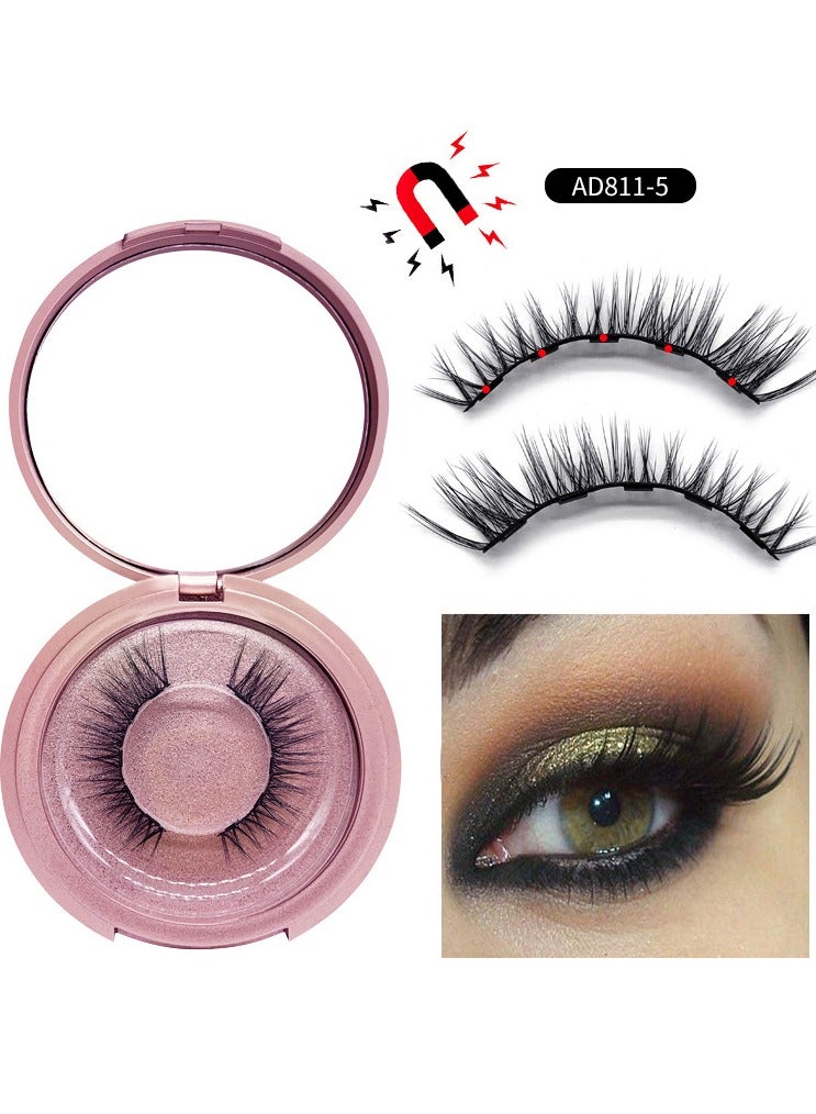 2 Pairs False Eyelashes And Liquid Eyeliner Set Black - AD811