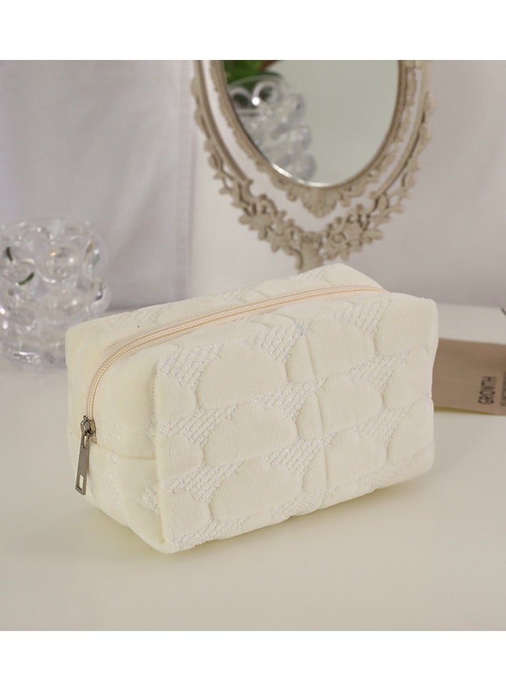 1Piece Cloud Pattern Makeup Bag Soft and Portable Perfect Gift For  Women Beige