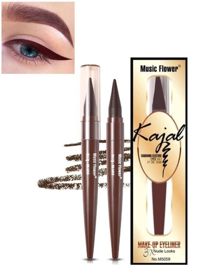 Kajal Eyeliner Pen Charming Eyes Makeup Eyeliner Pencil Waterproof Long Lasting Smudge Proof Eye Liner Pen Smooth Texture Long Wearing Eyeliner Pencil Brown