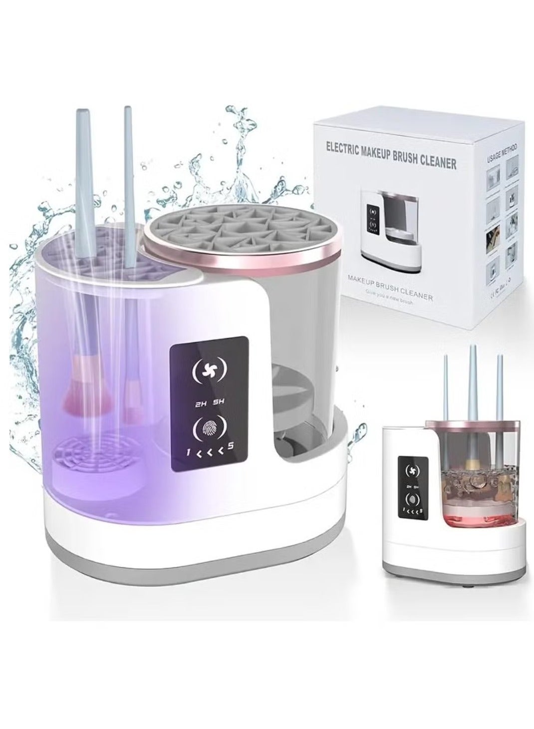 Electric Makeup Brush Cleaner Machine, 3 IN 1 Automatic Make up Brush Cleaner with Makeup Brush Dryer,Portable USB Deep Quick Cleaning Tools for All Size Makeup Brush Set, Blush Brush, Sponges