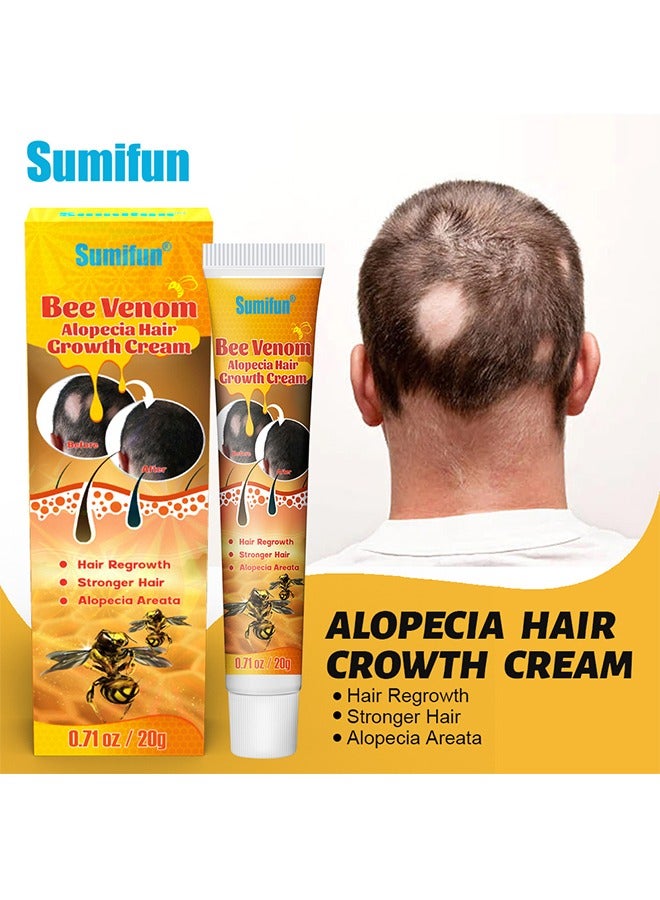 Bee Venom Alopecia Hair Growth Cream - Revitalizing Scalp and Promoting Hair Growth - Effective Treatment for Alopecia & Thinning Hair - Nourishes & Strengthens Hair Follicles - Reduces Hair Loss 20g